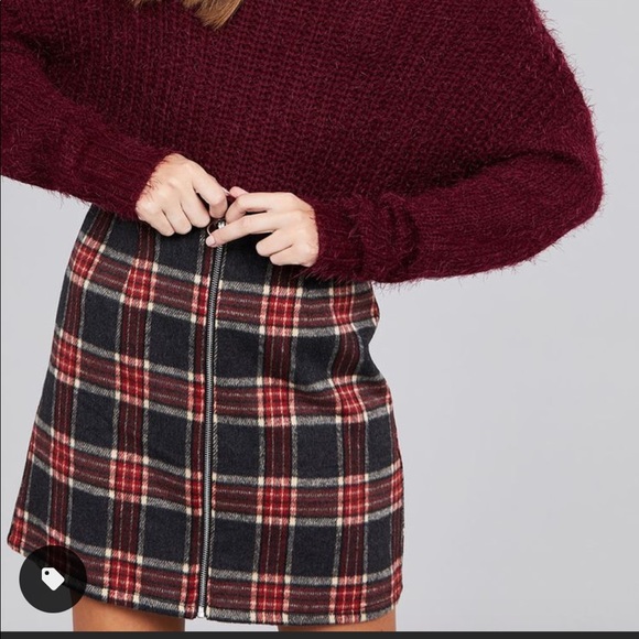 Active USA 🍁 Plaid Skirt (Sweater Fall Zipper) - Picture 2 of 9
